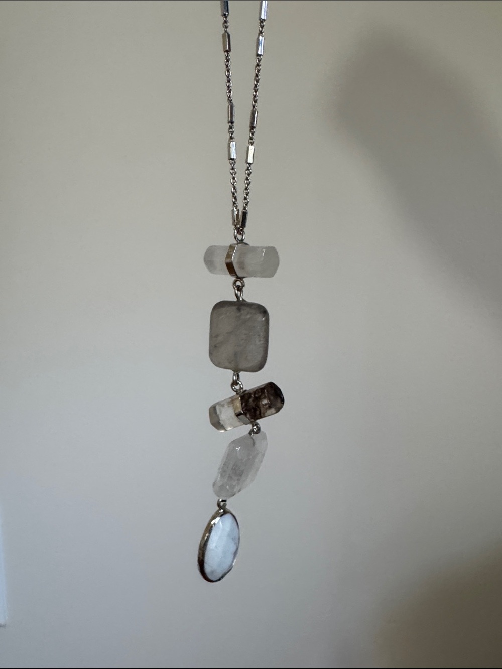 Silver-Tone Clear Crystal Pendant Necklace - Women Jewelry